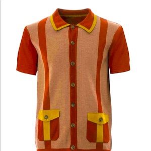 NWT - OxKnit 1960’s mod style button knit polo